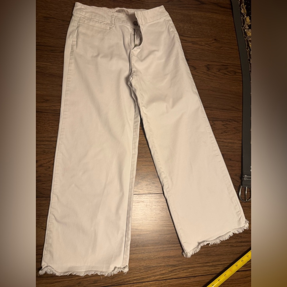 LOFT High Rise Slim Wide Leg Crop Pants